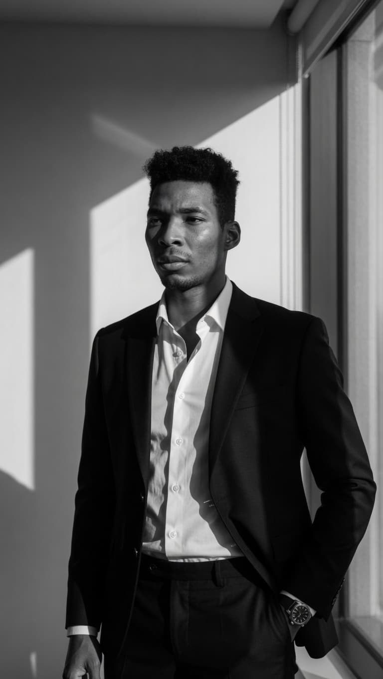 Isaac Vidal, black-and-white editorial portrait